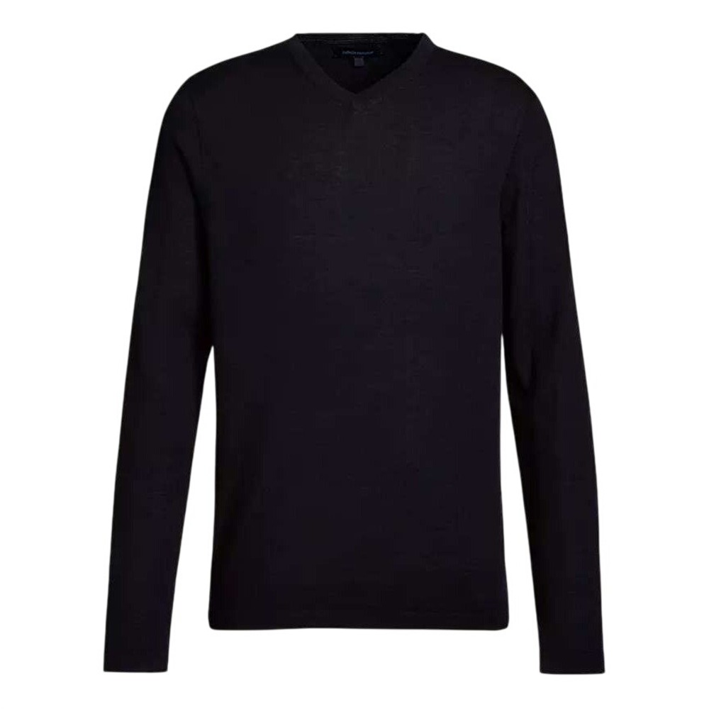 Patrick Assaraf V-Neck Long Sleeve T-Shirt Black Large